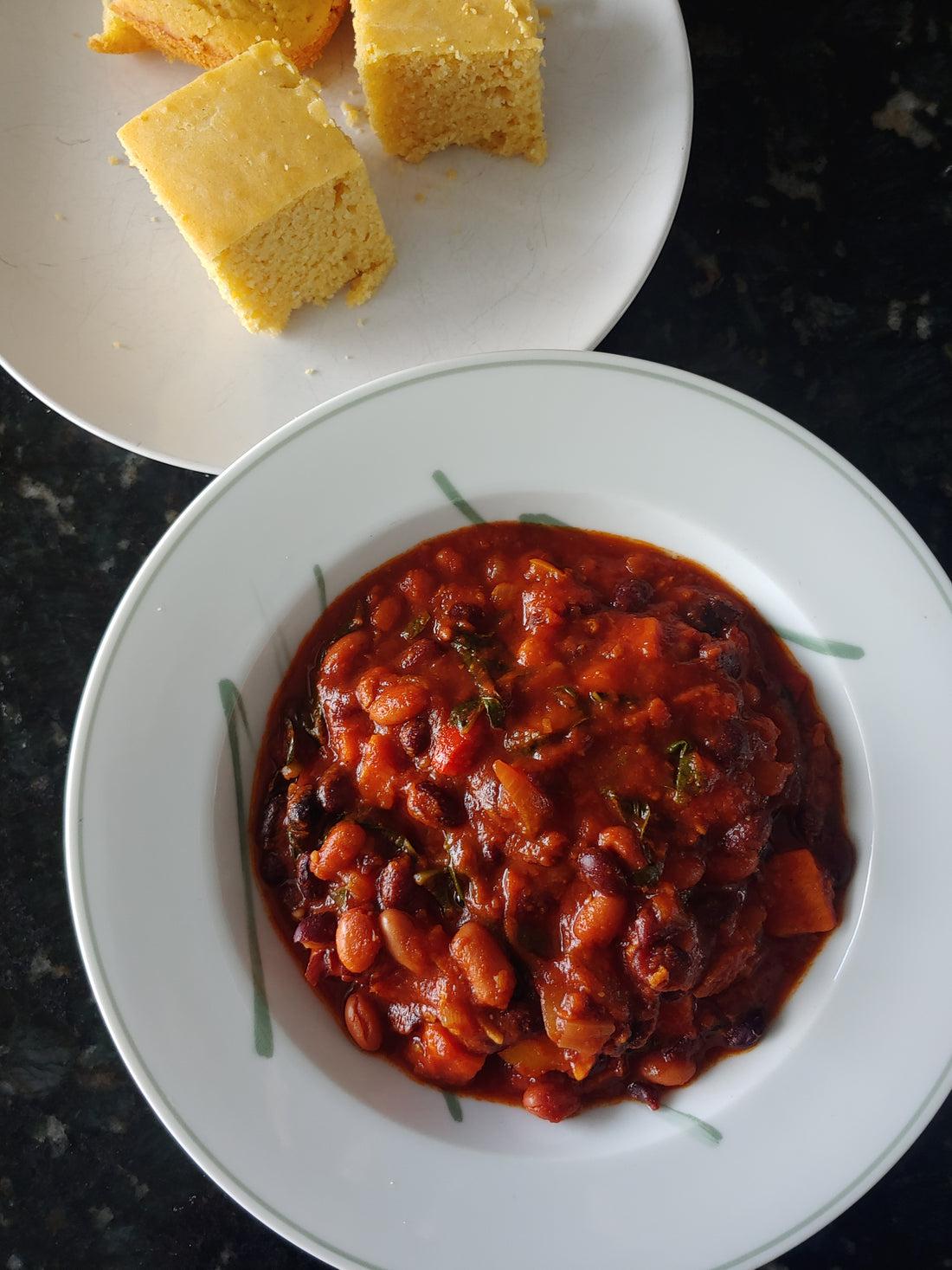 Vegan Black Bean Sweet Potato Kale Chili